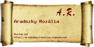 Aradszky Rozália névjegykártya