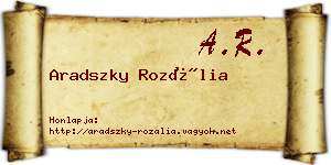 Aradszky Rozália névjegykártya