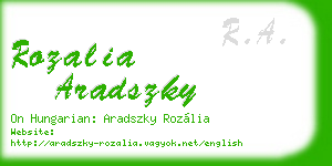 rozalia aradszky business card