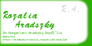 rozalia aradszky business card